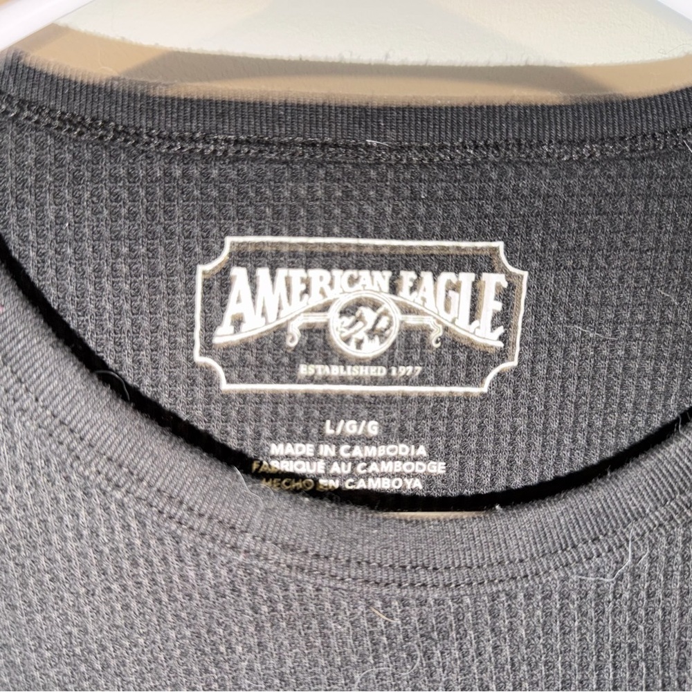 American Eagle Outfitters Black Ribbed Long Sleeve Tee - Picture 3 of 3